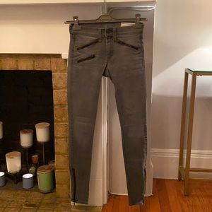 Rag & Bone Zipper Moto Skinny Jeans